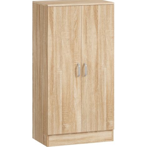 Armadio portascarpe con 2 ante, 6 ripiani regolabili e cerniere soft-close, effetto legno naturale (1/4)