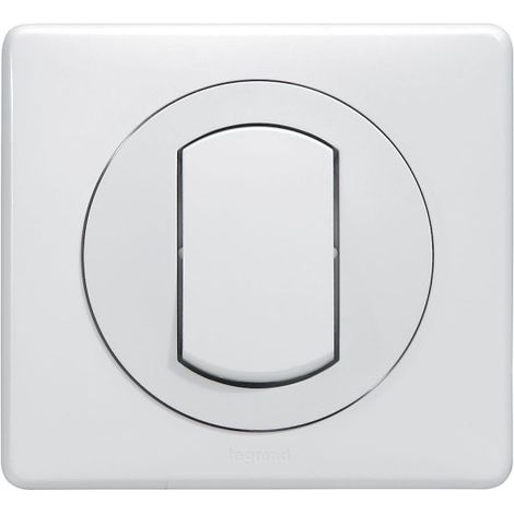Legrand 099161 Schalter oder Wechselschalter mit Céliane Soft-Abdeckplatte, wasserdicht, 10 A – weiß