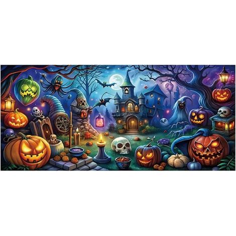 1 Bannière de garage, Décoration Halloween, Toile de fond murale, Ambiance fête d'horreur, Pour porche et salon (1/5)