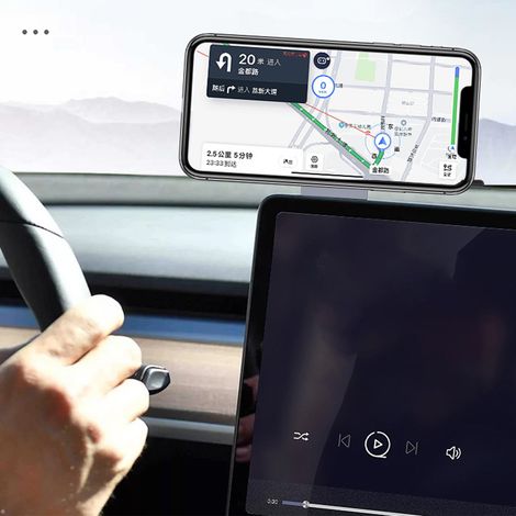 Verstellbare magnetische Autotelefonhalterung, universelle Teleskop-Armaturenbretthalterung für Tesla Model 3 YXS, hellgrau, Ersatzteil (1/5)