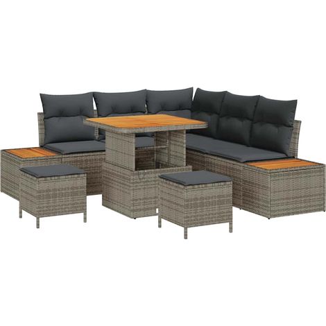 Maison Exclusive - Gartensofa-set mit Kissen mit Speicher 8 pcs G
