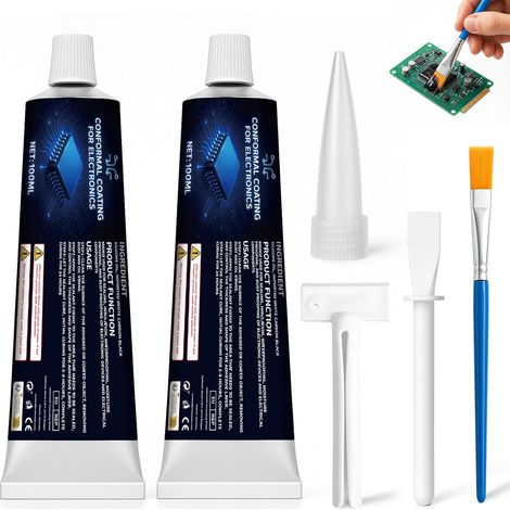 200 ml - Noir - Revêtement conforme pour l'électronique - Le mastic d'étanchéité pour circuit offre une étanchéité, une isolation, des fonctions étanches à l'eau et à la poussière - Pour assurer un (1/5)