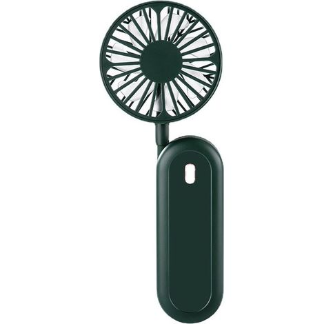 Tragbarer Nackenventilator (grün), 360° freie Drehung, mit 1200mAh wiederaufladbarem Akku, leiser 3-stufiger Ventilator. (1/5)