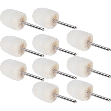 Lot de 10 têtes de polissage en laine de 1,5 cm (0,6 po) pour bijoux, jade, métal et verre. Outils de polissage portables. (1/5)