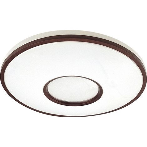 Plafonnier Perote 60 W blanc/marron 5880 lm 49 x 49 x 8 cm, commande réglable