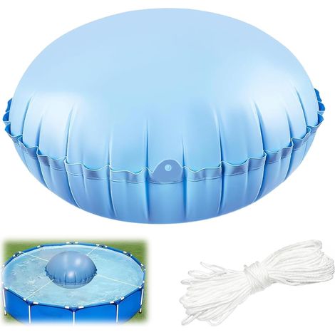 Coussin d'hiver pour piscine 1,1 x 1,1 m, avec cordes de 15 m  Coussin d'air pour bâche d'hiver, housse de piscine, durable, solide, résistant au froid, pour coussin d'hiver, bleu (1/5)