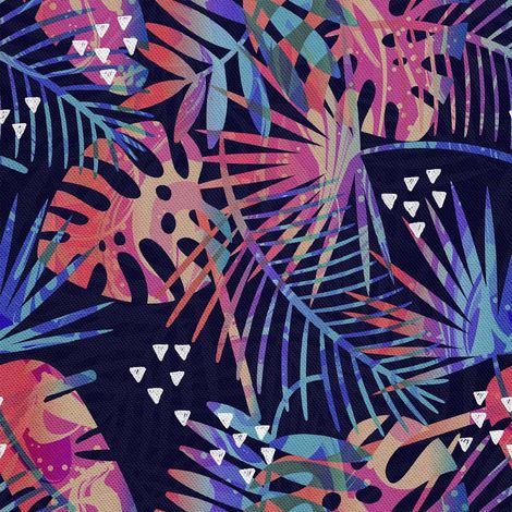 Tissu d'extérieur décoratif Oxford - Motif feuilles de palmier 3 I DX179 (1/5)