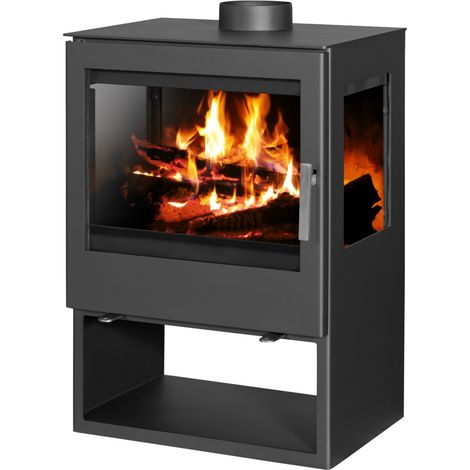 Victoria Panorama-Kaminofen Modena Vision Schwarz mit 10,17kW (1/3)