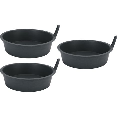 Lot de 3 mangeoires rondes en plastique PP épais, abreuvoirs pour volailles d'extérieur (canards, oies), couleur cyan. (1/5)