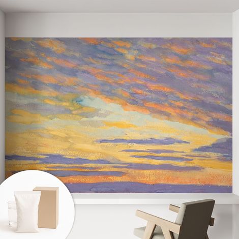 Papier peint intissé mural avec imprimé motifs uniques apparence moderne - Colle incluse gratuite Ciel pastel 152x104 cm (1/5)