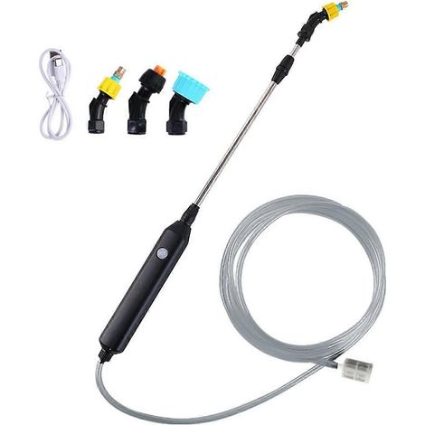 Arroseur de jardin électrique avec tuyau de 3 mètres, buse de pulvérisation USB réglable pour pelouse, désherbeur et brumisateur de plantes (1/5)