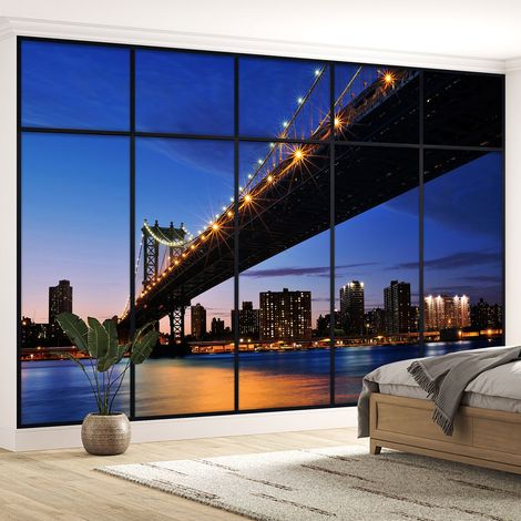 Papier peint panoramique Trompe l'oeil Verrière - New york - 130 cm x 82 cm (1/5)