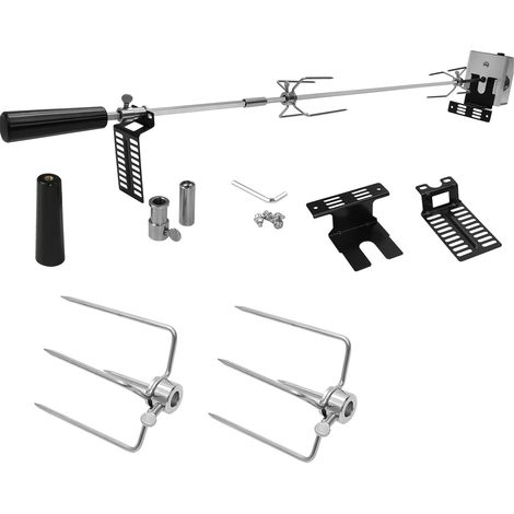 SWANEW Rôtissoire pour Barbecue Set de Brochettes à Griller universelle électrique 220V - 240V avec 2 aiguilles à Viande et Moteur, 107cm (1/5)