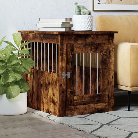 Meuble de cage pour chiens-Abri pour chien chêne fumé 55x75x65 cm 973012 (1/5)