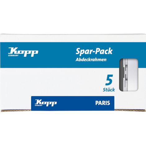 Kopp - PARIS – Profi-Pack: 5x Abdeckrahmen 2-fach, Farbe:silber - 402520010 (1/2)