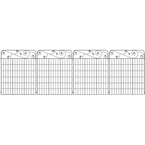 Clôture jardin treillis vintage 3,52 x 1,1 m noir (1/5)
