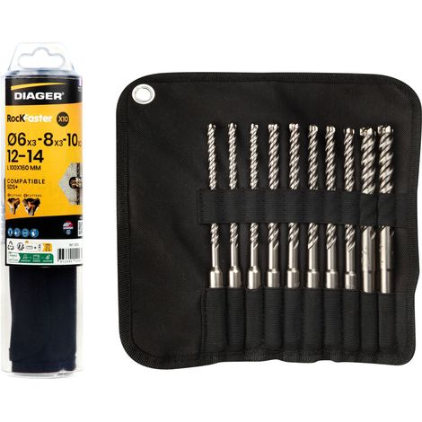 10 punte Rockfaster SDS Plus per calcestruzzo - DIAGER - 1003A (1/5)