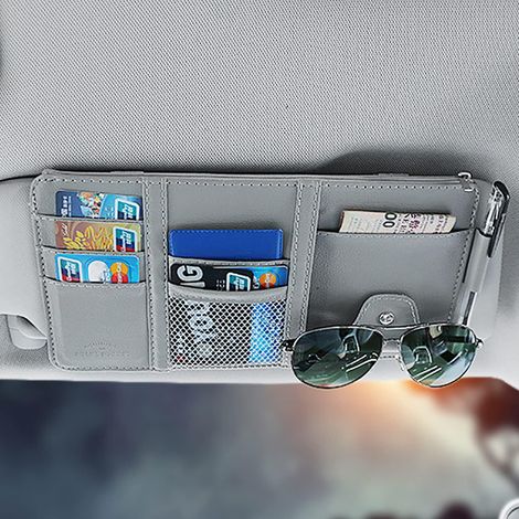 Pare-soleil de voiture, sac de rangement pour voiture, camion, SUV, support de plaque d'immatriculation, accessoires intérieurs de voiture (1/5)