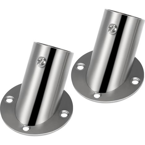 Supports de tringle à rideaux pivotants à bride, 25 mm, en acier inoxydable, coudés, lot de 2 (1/5)