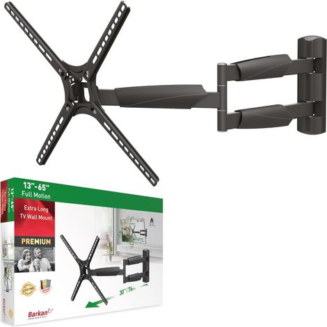 Longueur 76cm Support TV Mural pour écrans 13-65 Pouces, Inclinable et orientable, Mouvement Complet, Poids Max. 36Kg, Extra Extensible, pour LED OLED LCD, Max. VESA 400x400 (1/5)