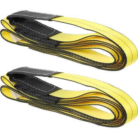 Élingue de levage plate et large en polyester avec double boucle (1/5)