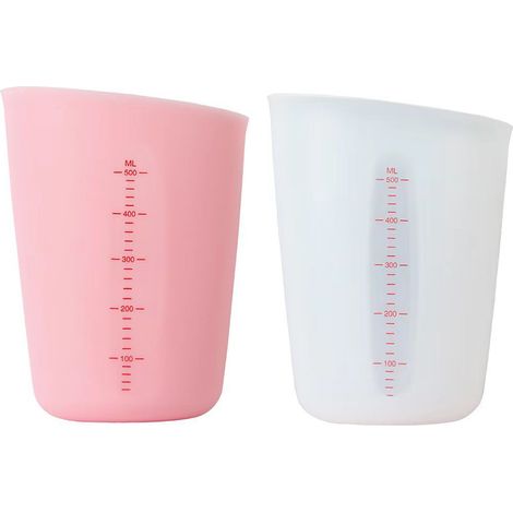 Tasse A Mesurer - Silicone Alimentaire Flexible Avec Graduations Standard Et Metriques - Pour Faire Fondre Beurre Chocolat Resine Epoxy - 2 Unites (1/5)
