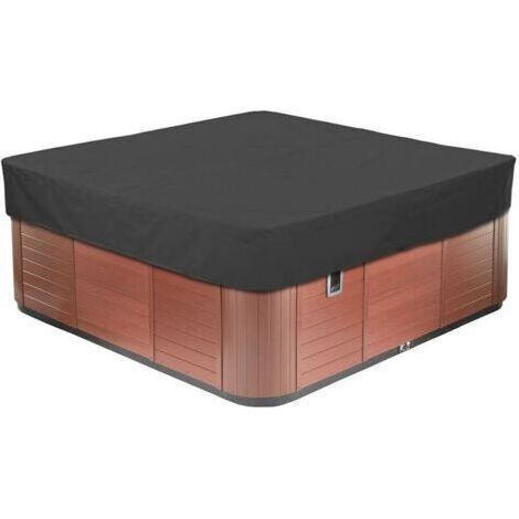 [JAMAIS UTILISÉ]Housse pour Bain à Remous Carrée de Jardin, Bache de Protection pour Piscine en Tissu Oxford 210D Étanche À La Poussière Anti-UV Plusieurs Tailles Au Choix,Noir,231x231x30cm