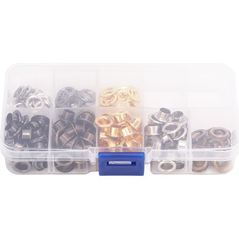 Kit de pose d'œillets métalliques résistants, facile à installer pour cuir, chaussures, sacs à dos et projets créatifs, choix de coloris. (1/5)