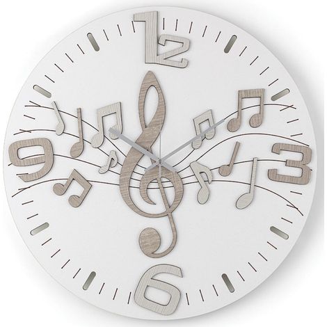 Orologio da parete moderno 30 cm MUSIC in legno laminato BRC