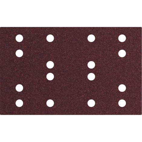 Fogli di colla per adesione 80 x 133 mm, P 60, 16 fori, con adesivo in velcro (SRA) Metabo 635191000