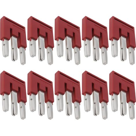 10 PCs FBS 3-5 Pont de Contact Enfichable 3030174 Pont Carré FBS Barre de Jonction pour Ponts Transversaux Centraux à Bornes Enfichables UT ST Rouge (1/5)