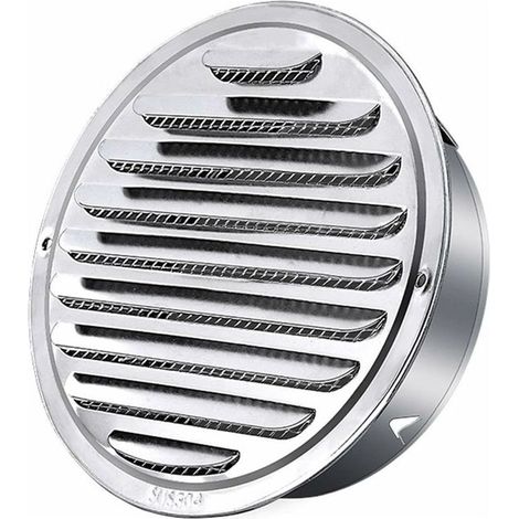 Grille de ventilation ronde 120mm en acier inoxydable – Bouche VMC avec moustiquaire anti-insectes – Installation murale/plafond pour cuisine (1/4)