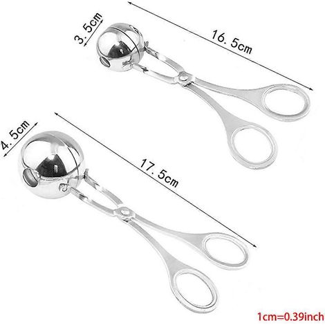 Lot de 2 cuillères à boulettes de viande, outil de cuisine durable (1/4)