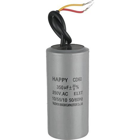 Condensateur de fonctionnement CBB60 40 µF 350 V CA 2 fils 50/60 Hz, cylindre 105 x 50 mm avec bornes pour compresseurs d'air, condensateurs haute température (1/4)