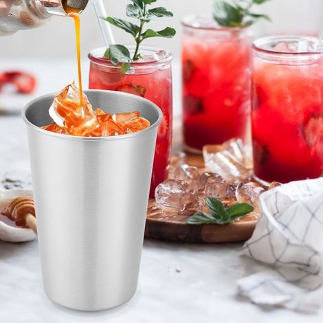 Gobelet isotherme portable de 500 ml en acier inoxydable pour enfants et adultes, idéal pour le camping, les pique-niques, le thé, l'eau, les jus et la bière. Convient aux enfants et aux adultes. (1/5)