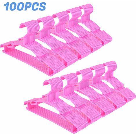 Lot de 100 cintres pour bébé ROSE en plastique