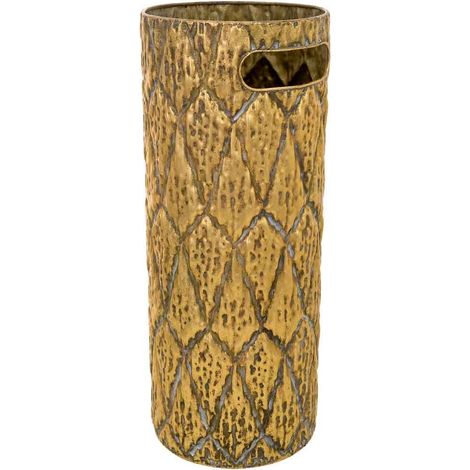 Paragüero de metal dorado 20.5x20.5x50.5h cm