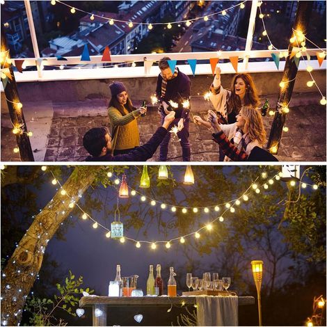 Christmas Light String, 100 LEDs, Connectable, for Indoor and Bedroom Use, Warm White, with Remote Control (1/5)
