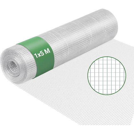 Wiltec – Grillage rigide en acier galvanisé 1m x 5m – Mailles 6,3mm – Protection optimale pour animaux et plantes – Installation facile