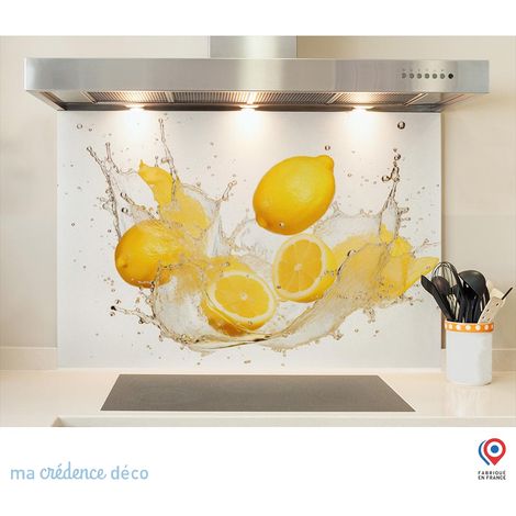 Fond de hotte : Bain de citrons 2 - Verre trempé - 90 cm - 60 cm (1/5)