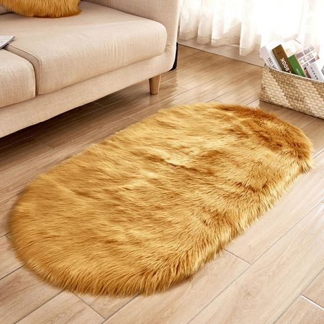 Tapis Faux Peau De Mouton - 40x60 cm - Doux Et Moelleux - Pour Chambre À Coucher, Canapé, Fauteuil Ou Bureau - 1 Pièce (1/5)