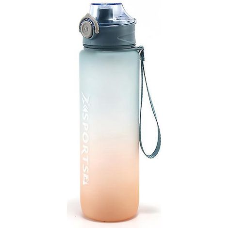 (dgrad Bleu Orange) Bouteille D'eau De Sport 1l - Bouteille D'eau Avec Couvercle De Verrouillage Anti-fuite - Bouteille D'eau En Plastique Rutilis