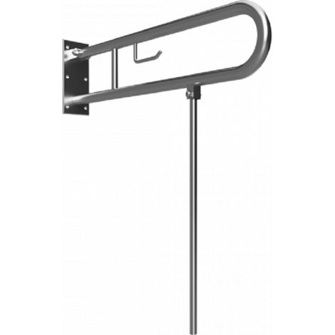 Barre d'appui relevable HELP avec support papier toilette et jambe d'appui 82,9x10x80 cm (1/3)
