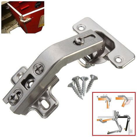 Charnières de porte d'armoire à angle plié de 135 degrés, cadre de façade, fermeture douce, demi-recouvrement, cuisine (1/5)