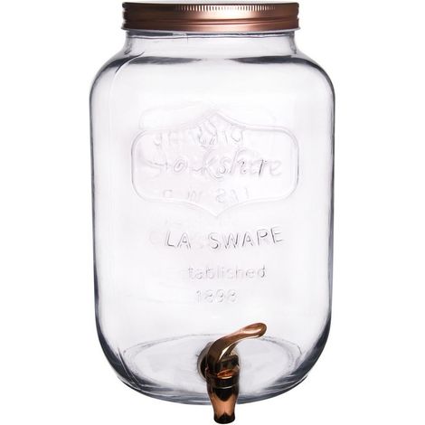 Dispensador de bebidas de vidrio con grifo de 8,8 L (1/5)