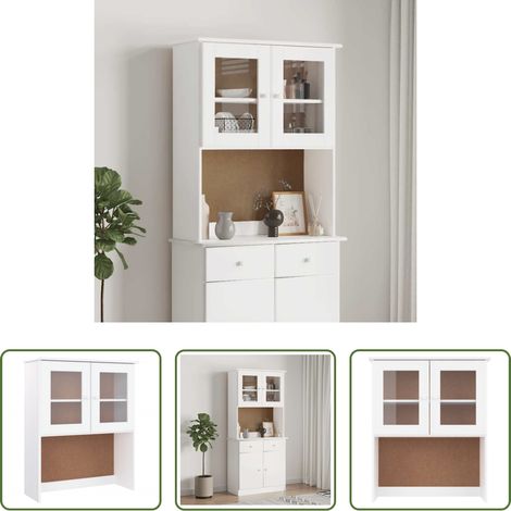 vidaXL Étagère - Dessus de commode ALTA blanc 77x30x92 cm bois massif de pin (1/5)