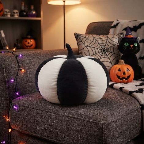 Halloween Striped Pumpkin Cushion (1/2)