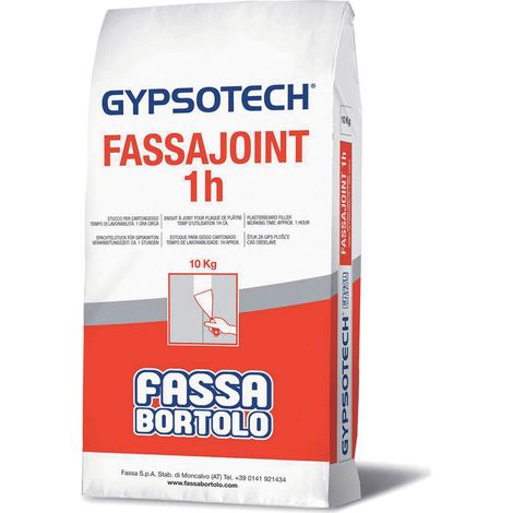 Stucco Cartongesso FASSAJOINT 1h ideale per guinti e rasature in sacco - da 10 Kg