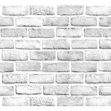 Stickers muraux 3D, adaptés aux chambres, salons et murs TV, en PVC, motif brique blanche, 45 cm x 10 mètres. (1/5)