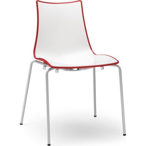 Chaise design avec pieds blanc - A l'unité - ZEBRA BICOLORE - deco scab